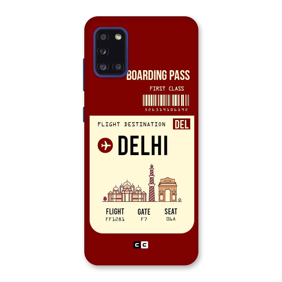 Delhi Boarding Pass Back Case for Galaxy A31