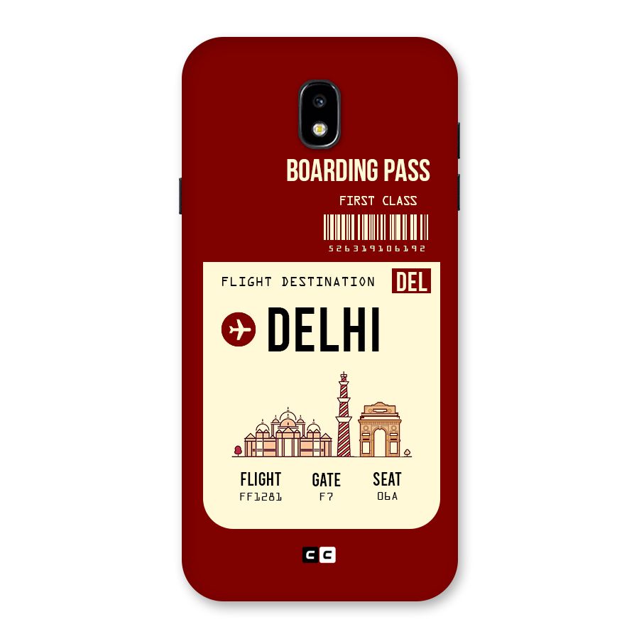 Delhi Boarding Pass Back Case for Galaxy J7 Pro