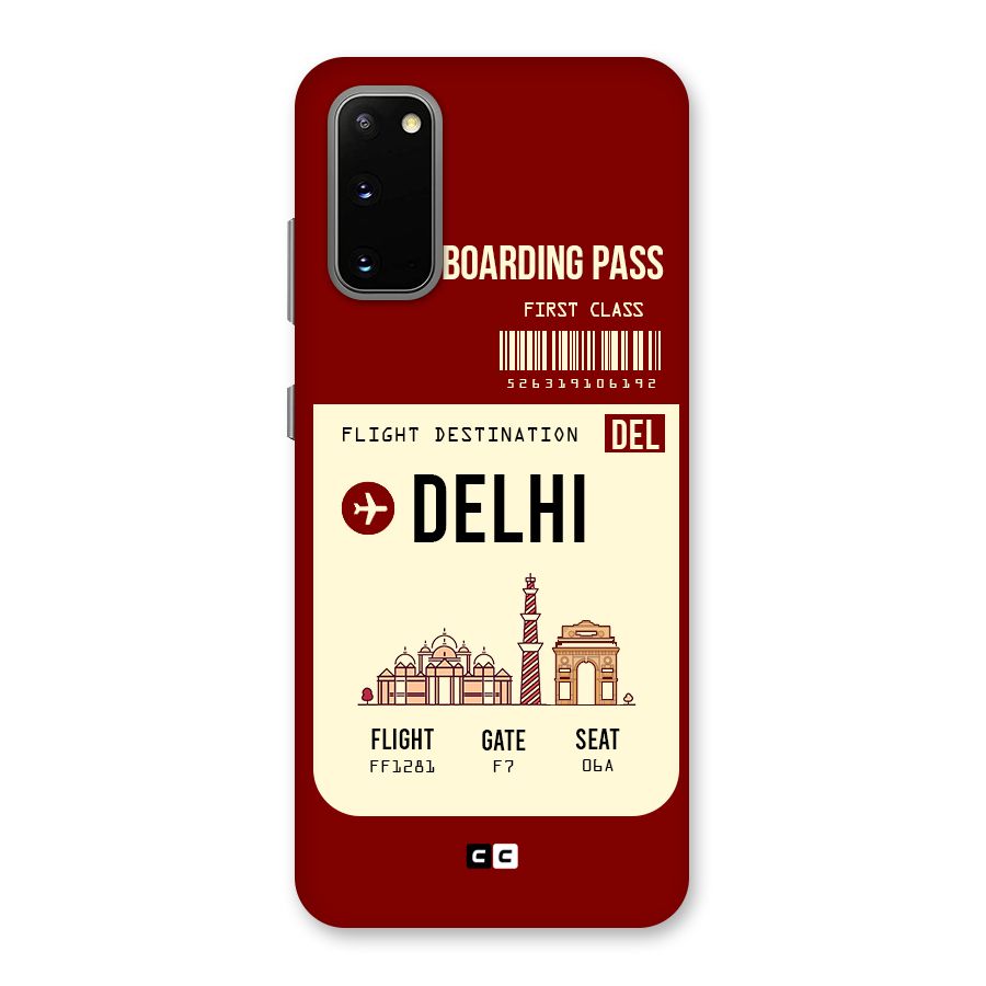Delhi Boarding Pass Back Case for Galaxy S20