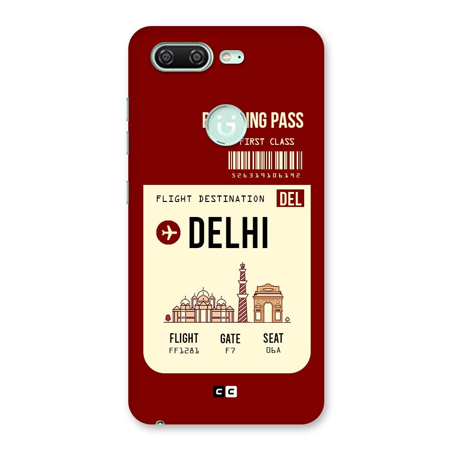 Delhi Boarding Pass Back Case for Gionee S10