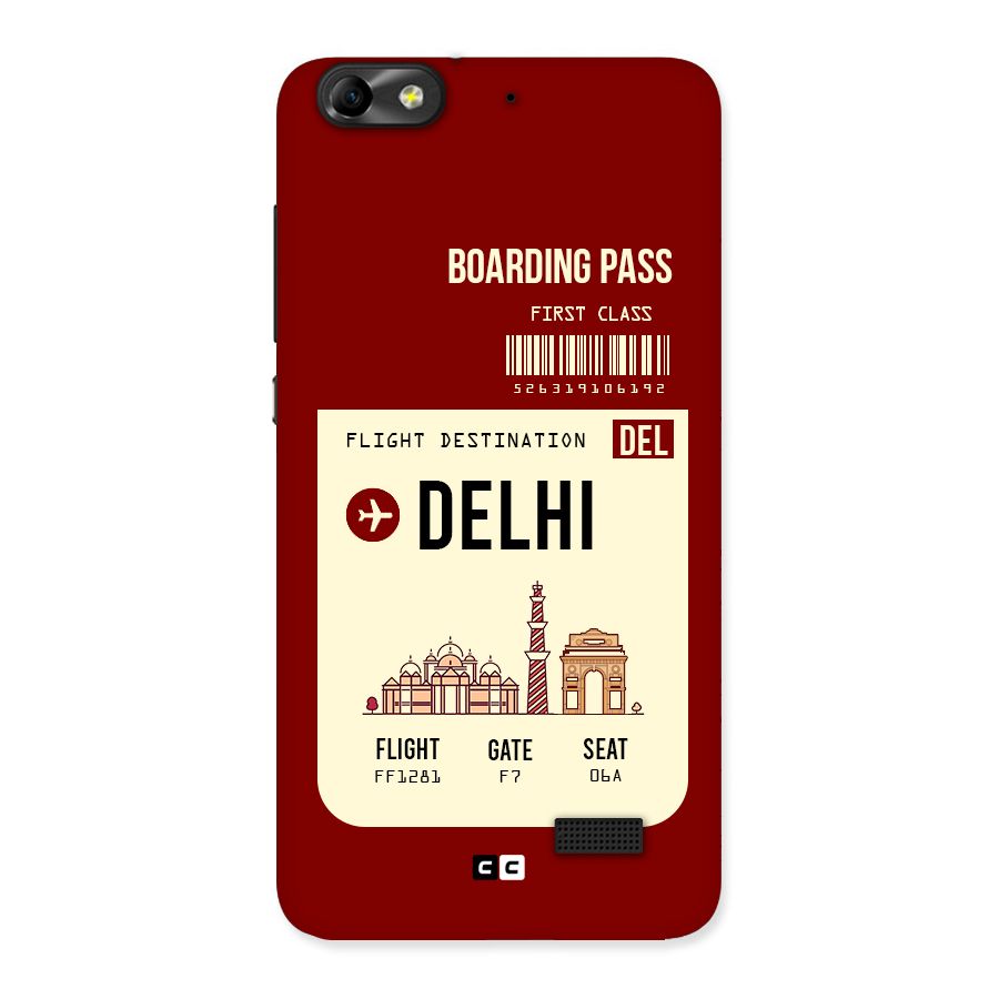 Delhi Boarding Pass Back Case for Honor 4C