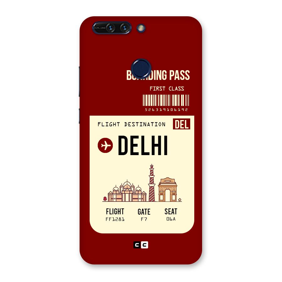 Delhi Boarding Pass Back Case for Honor 8 Pro