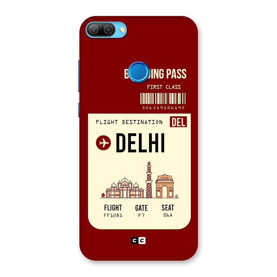 Delhi Boarding Pass Back Case for Honor 9N