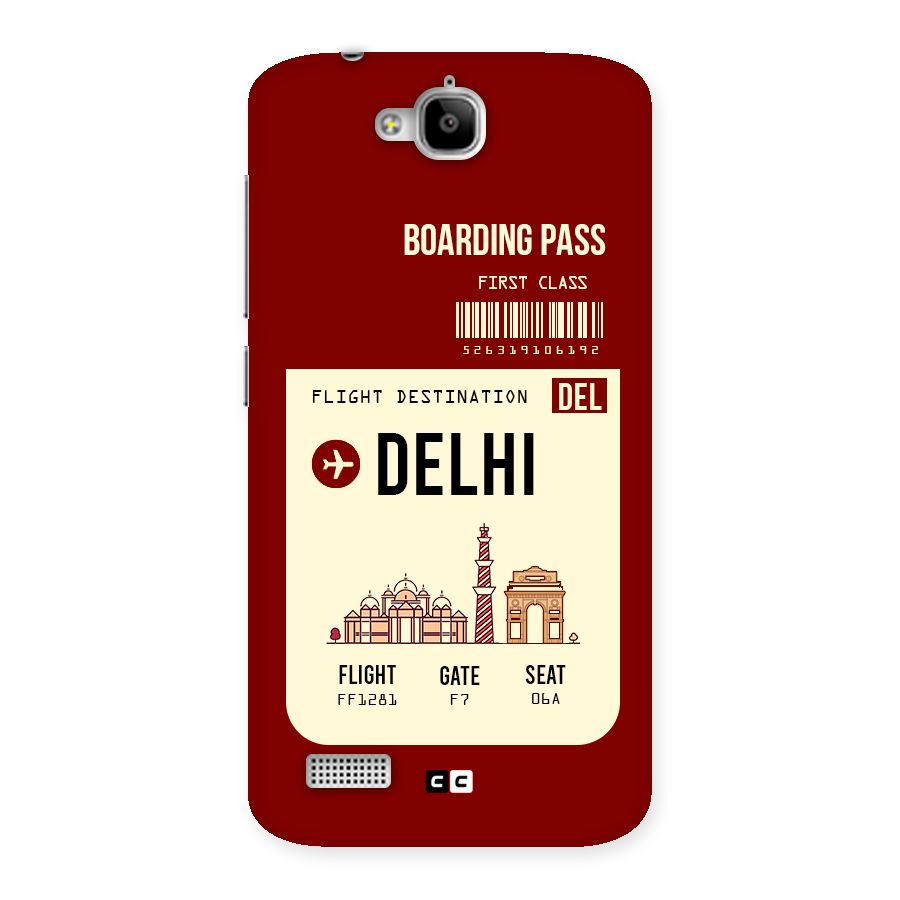Delhi Boarding Pass Back Case for Honor Holly