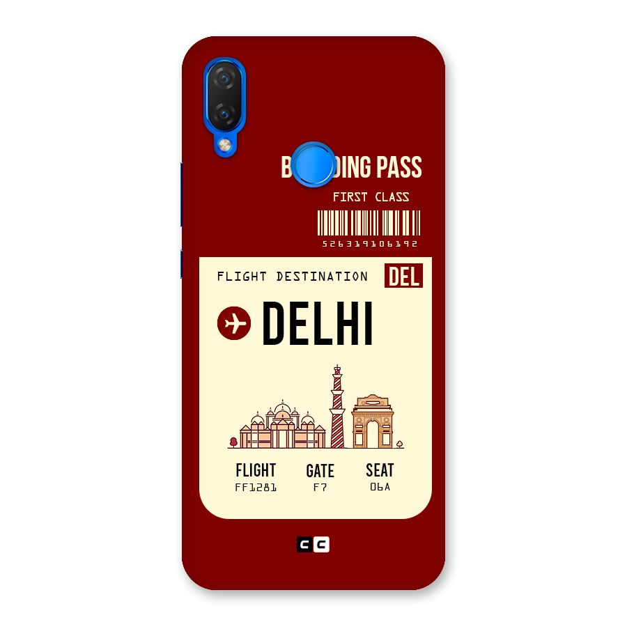 Delhi Boarding Pass Back Case for Huawei P Smart+