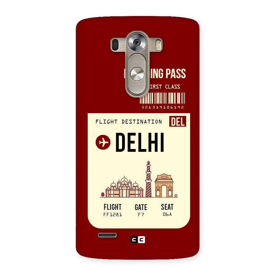 Delhi Boarding Pass Back Case for LG G3