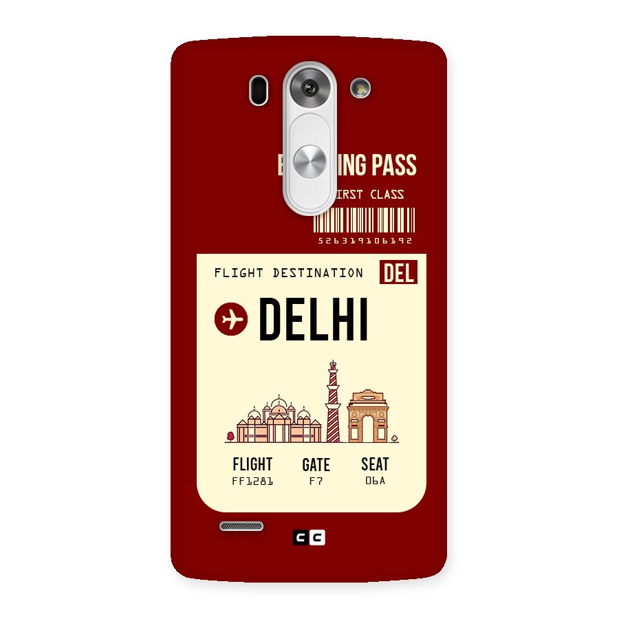 Delhi Boarding Pass Back Case for LG G3 Beat