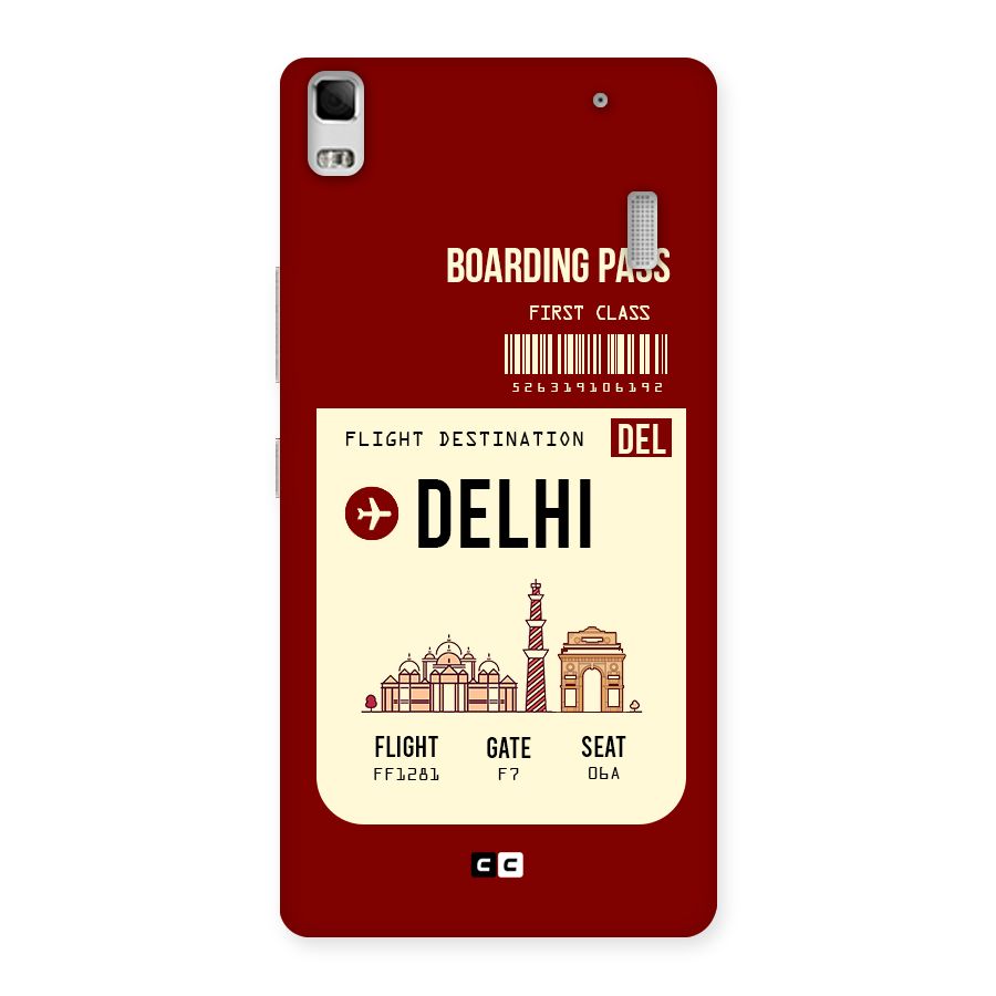 Delhi Boarding Pass Back Case for Lenovo K3 Note