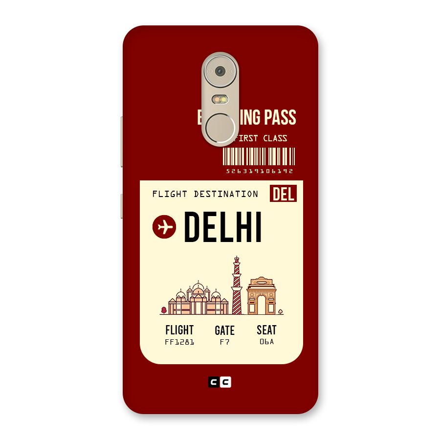 Delhi Boarding Pass Back Case for Lenovo K6 Note