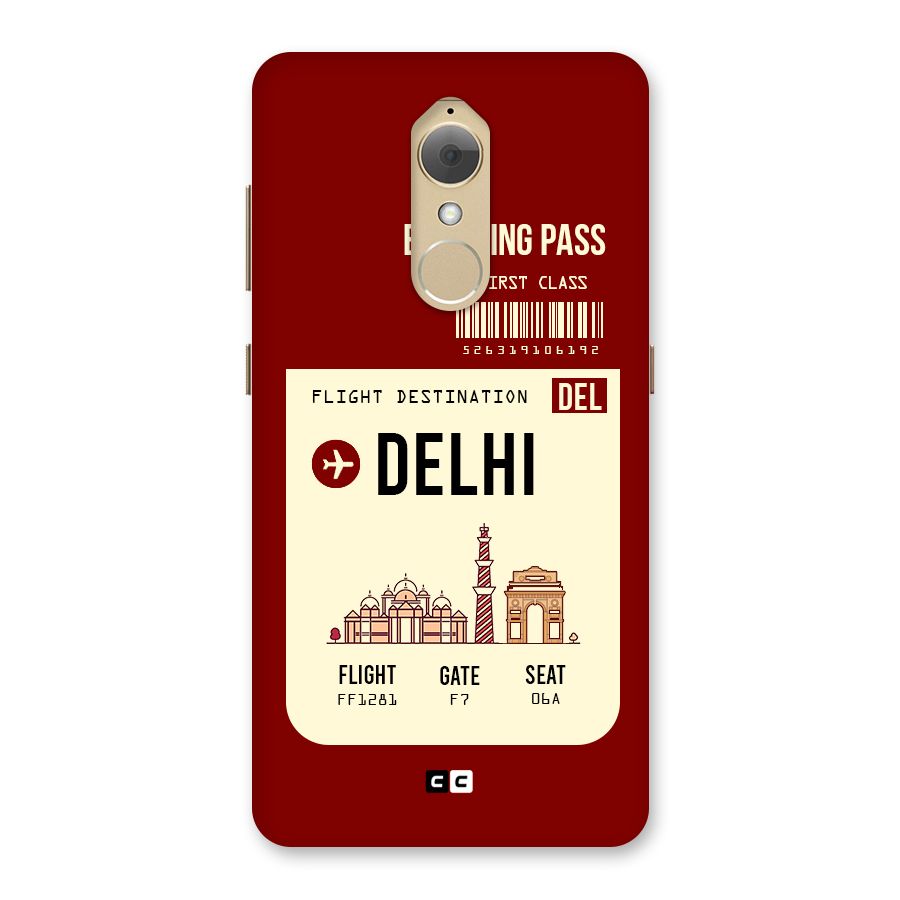 Delhi Boarding Pass Back Case for Lenovo K8