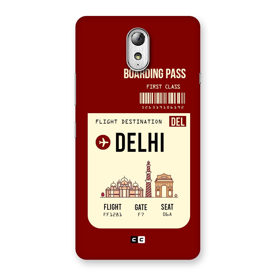 Delhi Boarding Pass Back Case for Lenovo Vibe P1M