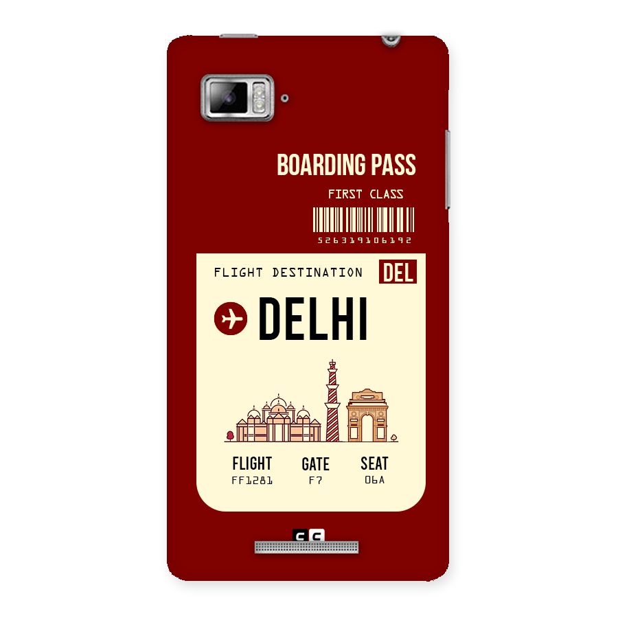 Delhi Boarding Pass Back Case for Lenovo Vibe Z K910