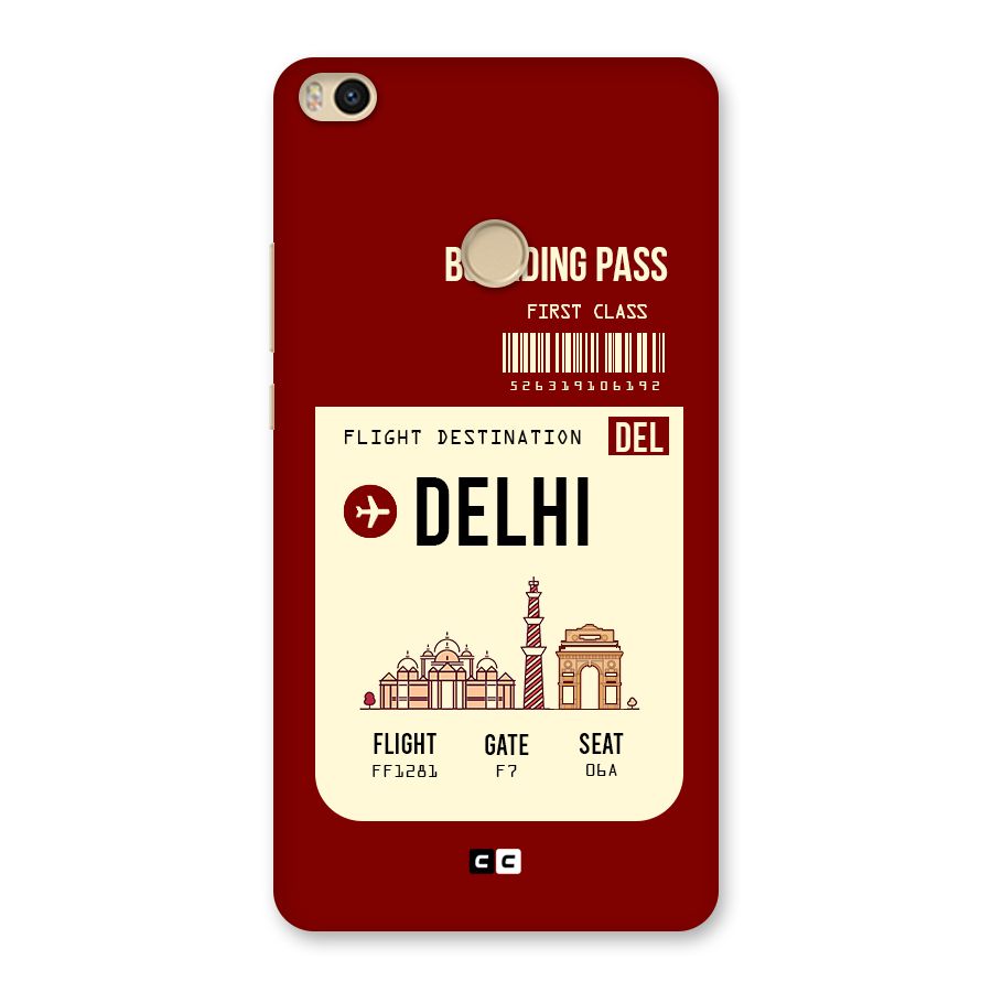 Delhi Boarding Pass Back Case for Mi Max 2