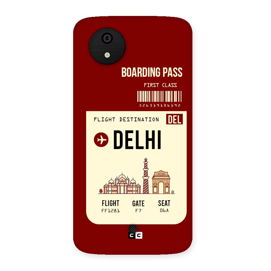 Delhi Boarding Pass Back Case for Micromax Canvas A1