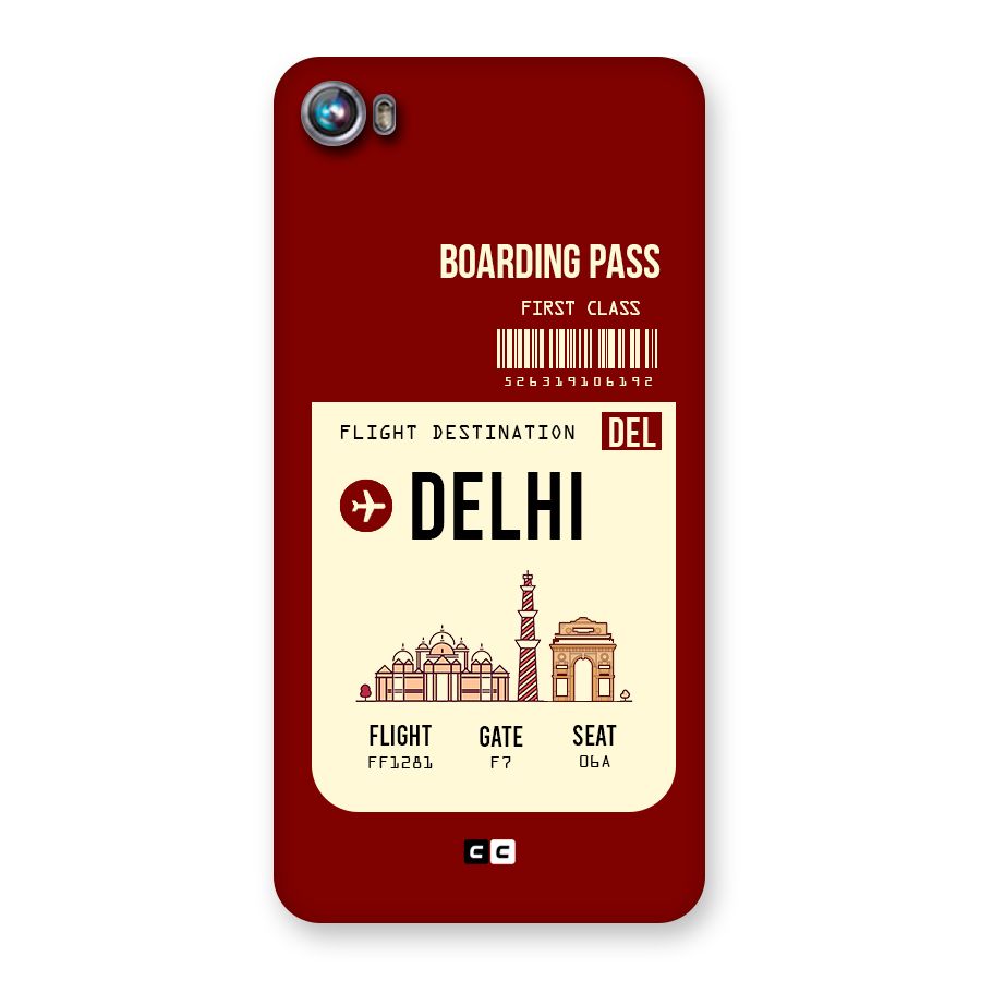 Delhi Boarding Pass Back Case for Micromax Canvas Fire 4 A107