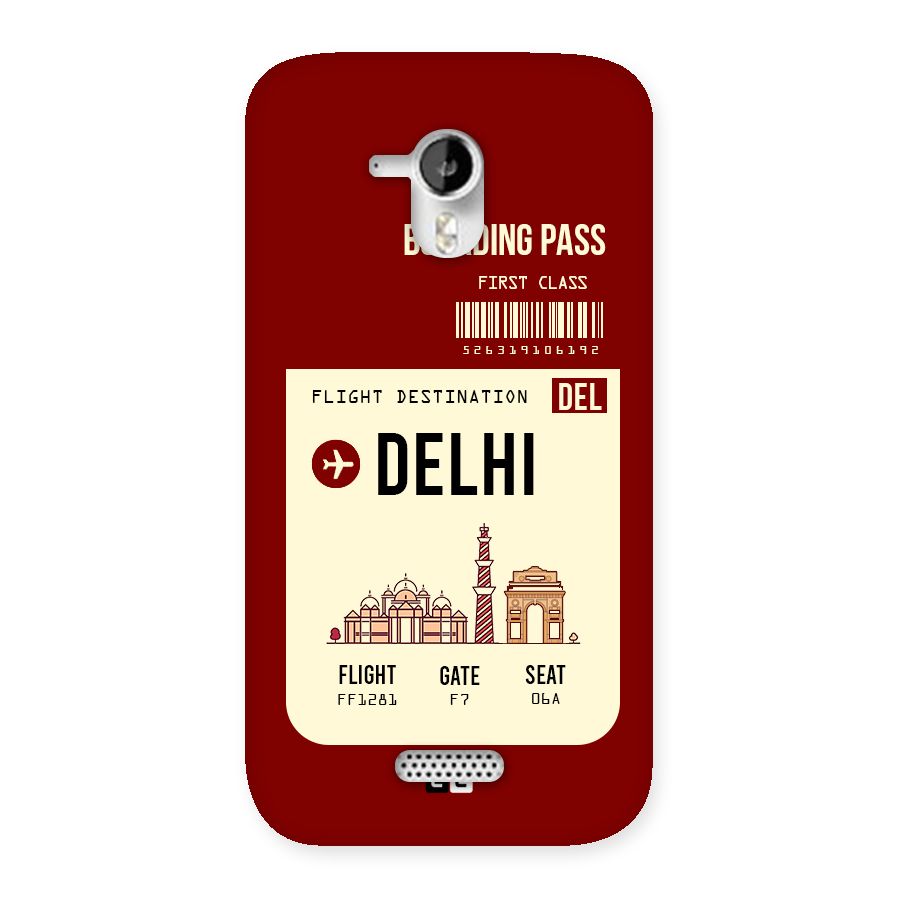 Delhi Boarding Pass Back Case for Micromax Canvas HD A116