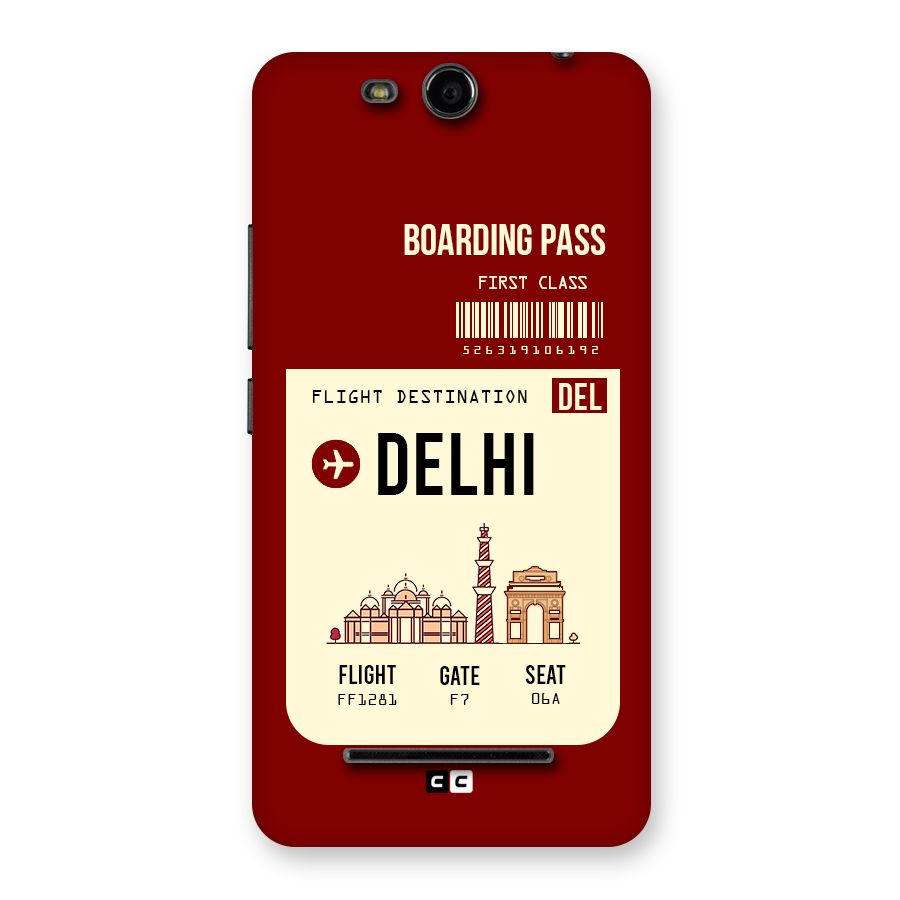 Delhi Boarding Pass Back Case for Micromax Canvas Juice 3 Q392