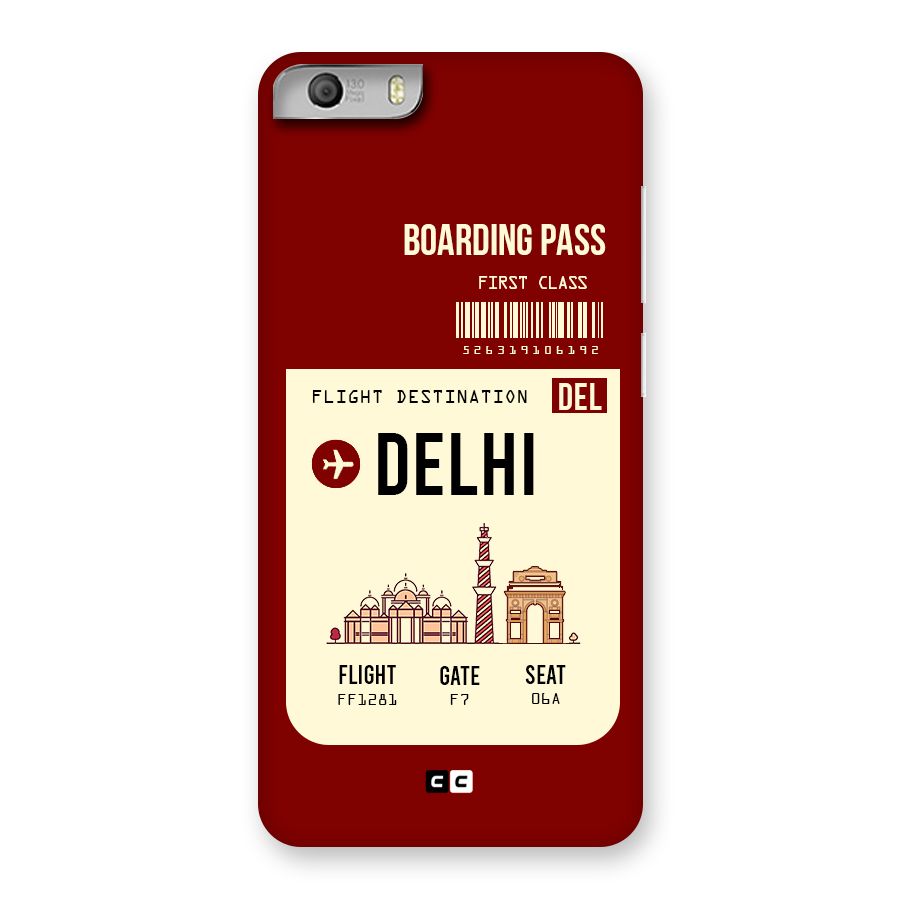Delhi Boarding Pass Back Case for Micromax Canvas Knight 2