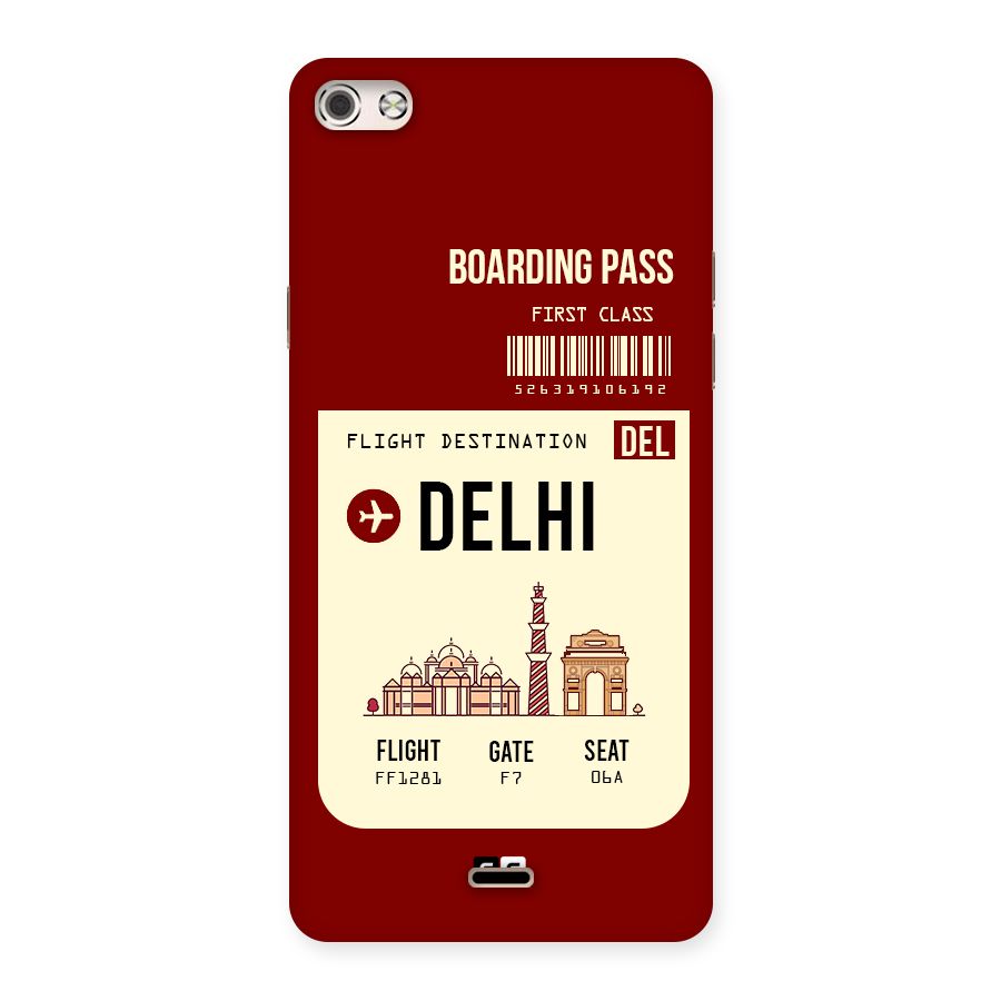 Delhi Boarding Pass Back Case for Micromax Canvas Silver 5