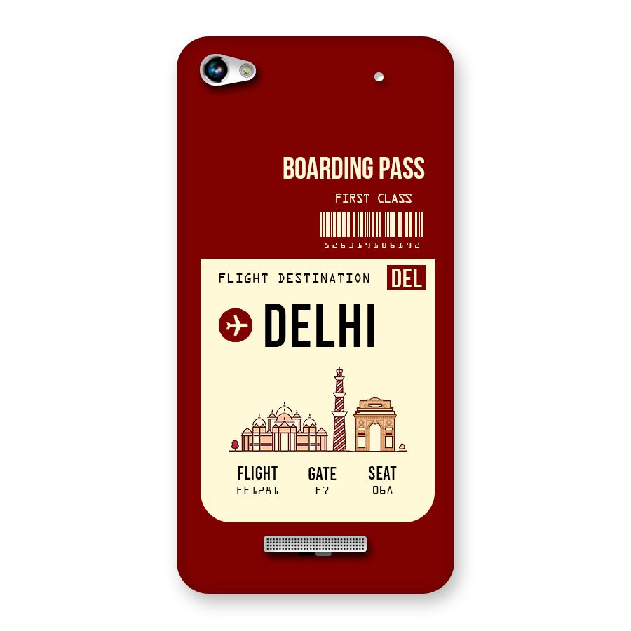 Delhi Boarding Pass Back Case for Micromax Hue 2