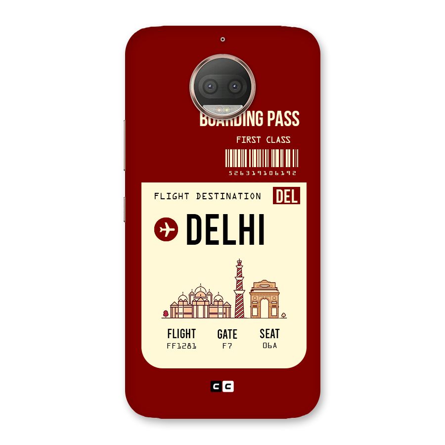 Delhi Boarding Pass Back Case for Moto G5s Plus