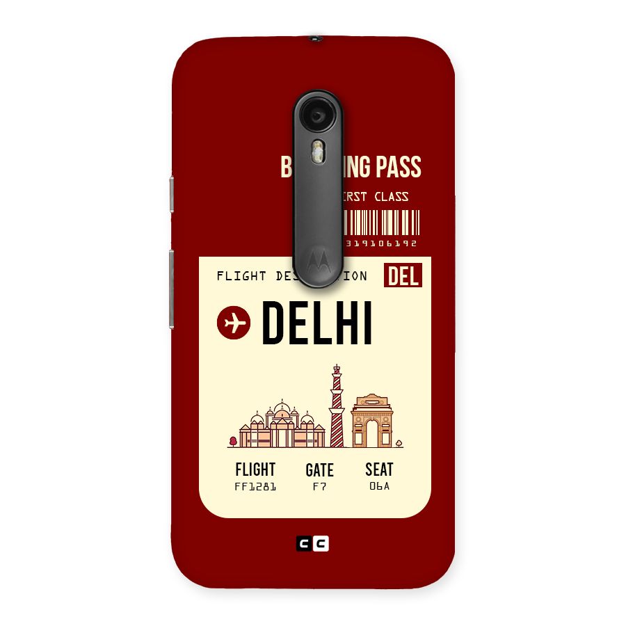 Delhi Boarding Pass Back Case for Moto G Turbo