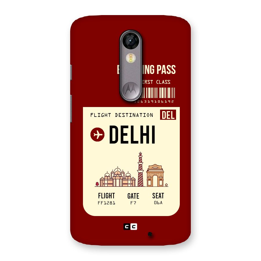 Delhi Boarding Pass Back Case for Moto X Force