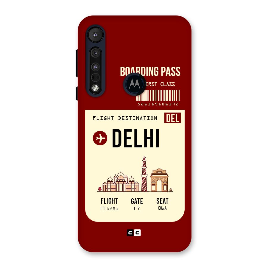 Delhi Boarding Pass Back Case for Motorola One Macro