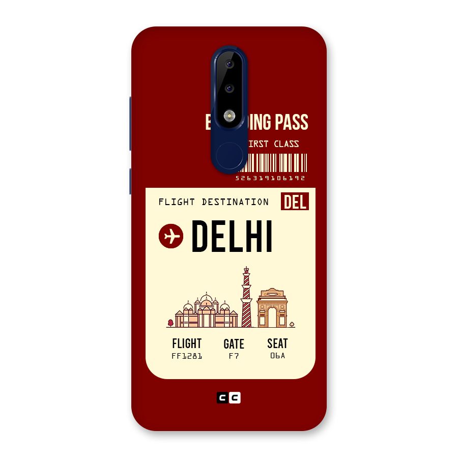 Delhi Boarding Pass Back Case for Nokia 5.1 Plus