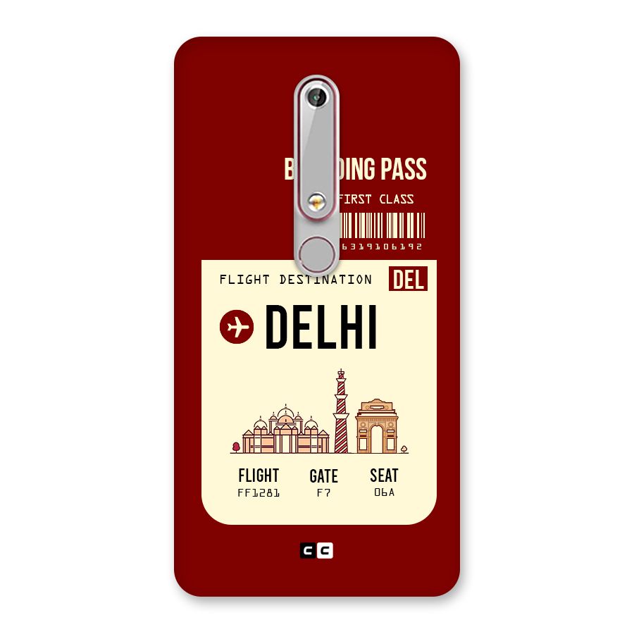 Delhi Boarding Pass Back Case for Nokia 6.1