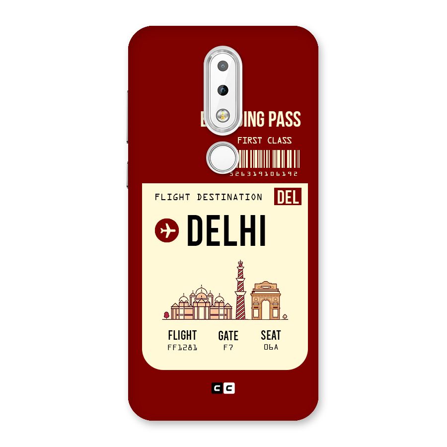 Delhi Boarding Pass Back Case for Nokia 6.1 Plus
