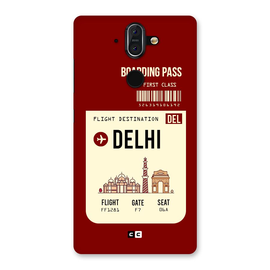Delhi Boarding Pass Back Case for Nokia 8 Sirocco