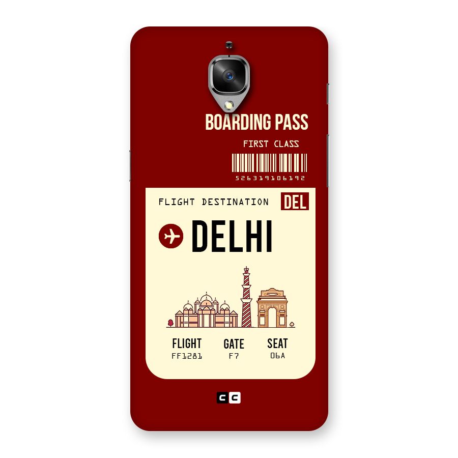 Delhi Boarding Pass Back Case for OnePlus 3