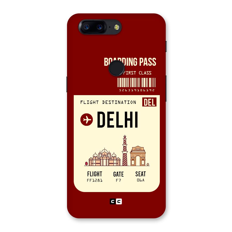 Delhi Boarding Pass Back Case for OnePlus 5T