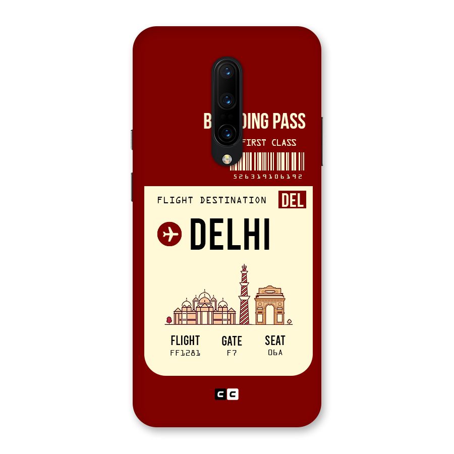 Delhi Boarding Pass Back Case for OnePlus 7 Pro