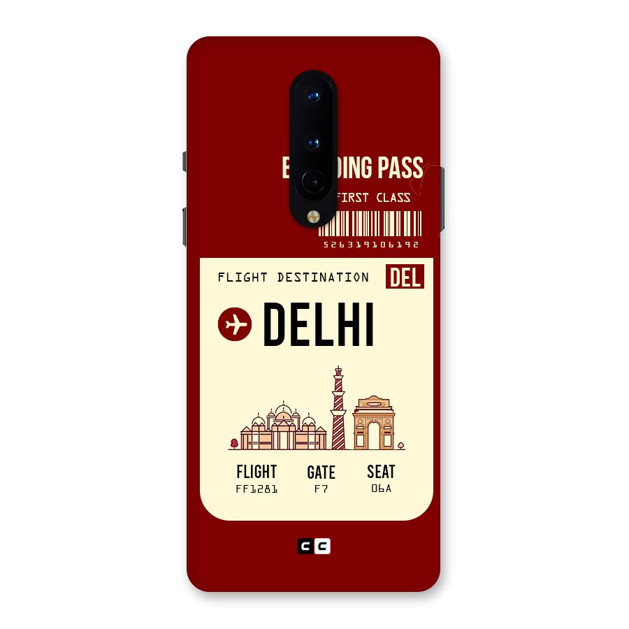 Delhi Boarding Pass Back Case for OnePlus 8