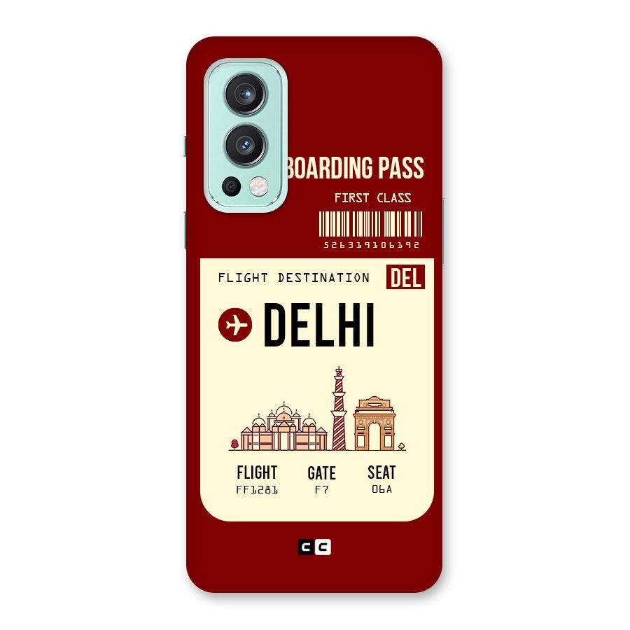 Delhi Boarding Pass Back Case for OnePlus Nord 2 5G