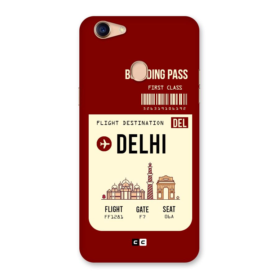 Delhi Boarding Pass Back Case for Oppo F5 Youth
