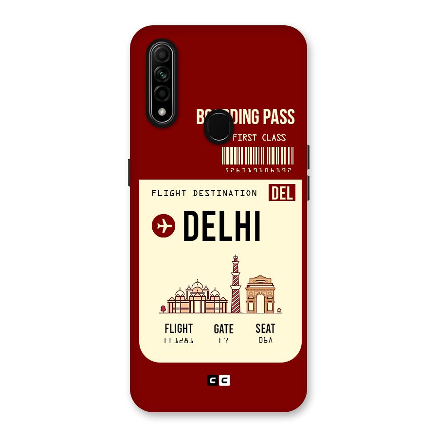 Delhi Boarding Pass Back Case for Oppo A31