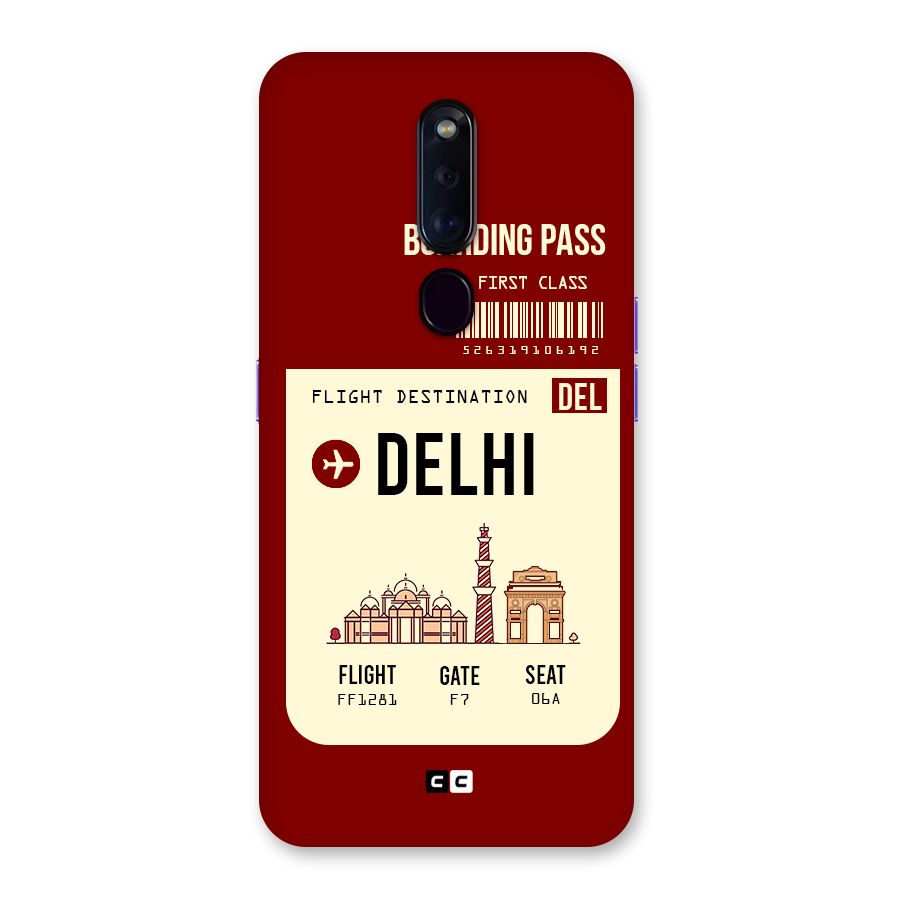 Delhi Boarding Pass Back Case for Oppo F11 Pro
