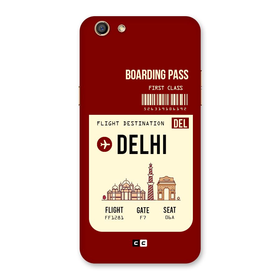 Delhi Boarding Pass Back Case for Oppo F3