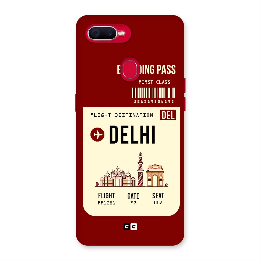Delhi Boarding Pass Back Case for Oppo F9 Pro