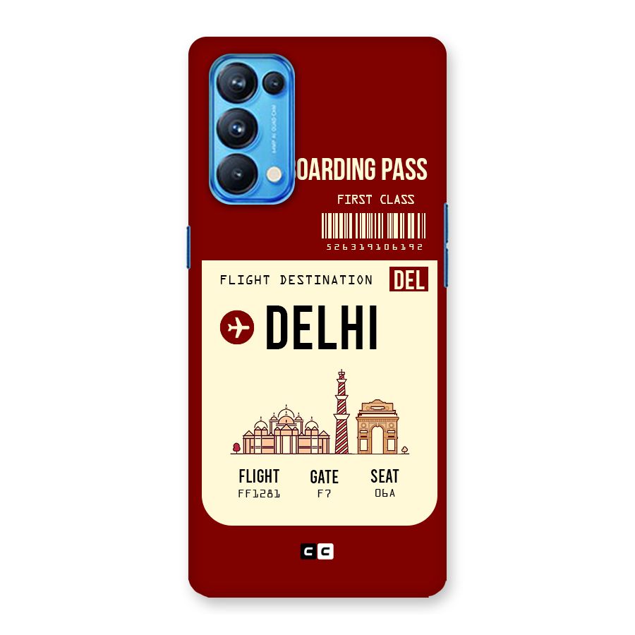 Delhi Boarding Pass Back Case for Oppo Reno5 Pro 5G