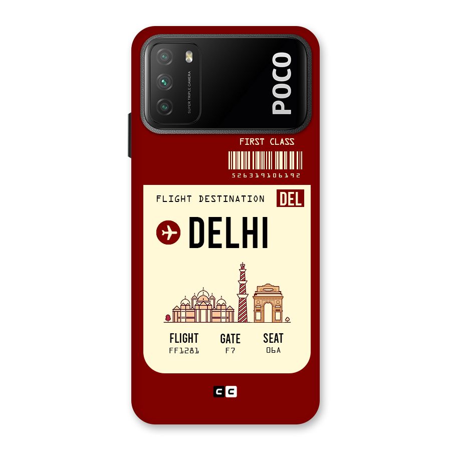 Delhi Boarding Pass Back Case for Poco M3