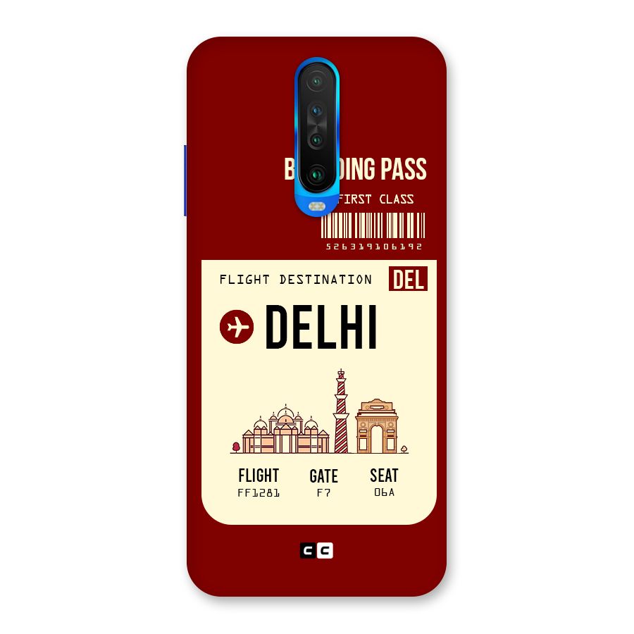 Delhi Boarding Pass Back Case for Poco X2