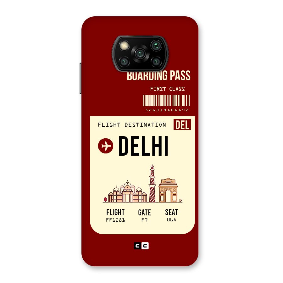 Delhi Boarding Pass Back Case for Poco X3