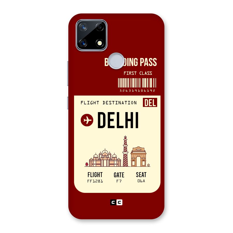 Delhi Boarding Pass Back Case for Realme Narzo 20