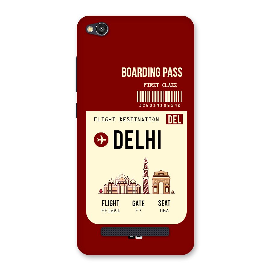 Delhi Boarding Pass Back Case for Redmi 4A