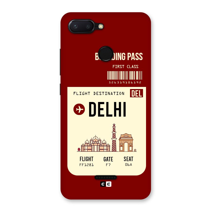 Delhi Boarding Pass Back Case for Redmi 6