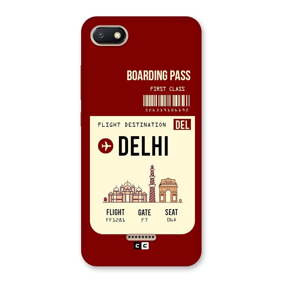 Delhi Boarding Pass Back Case for Redmi 6A